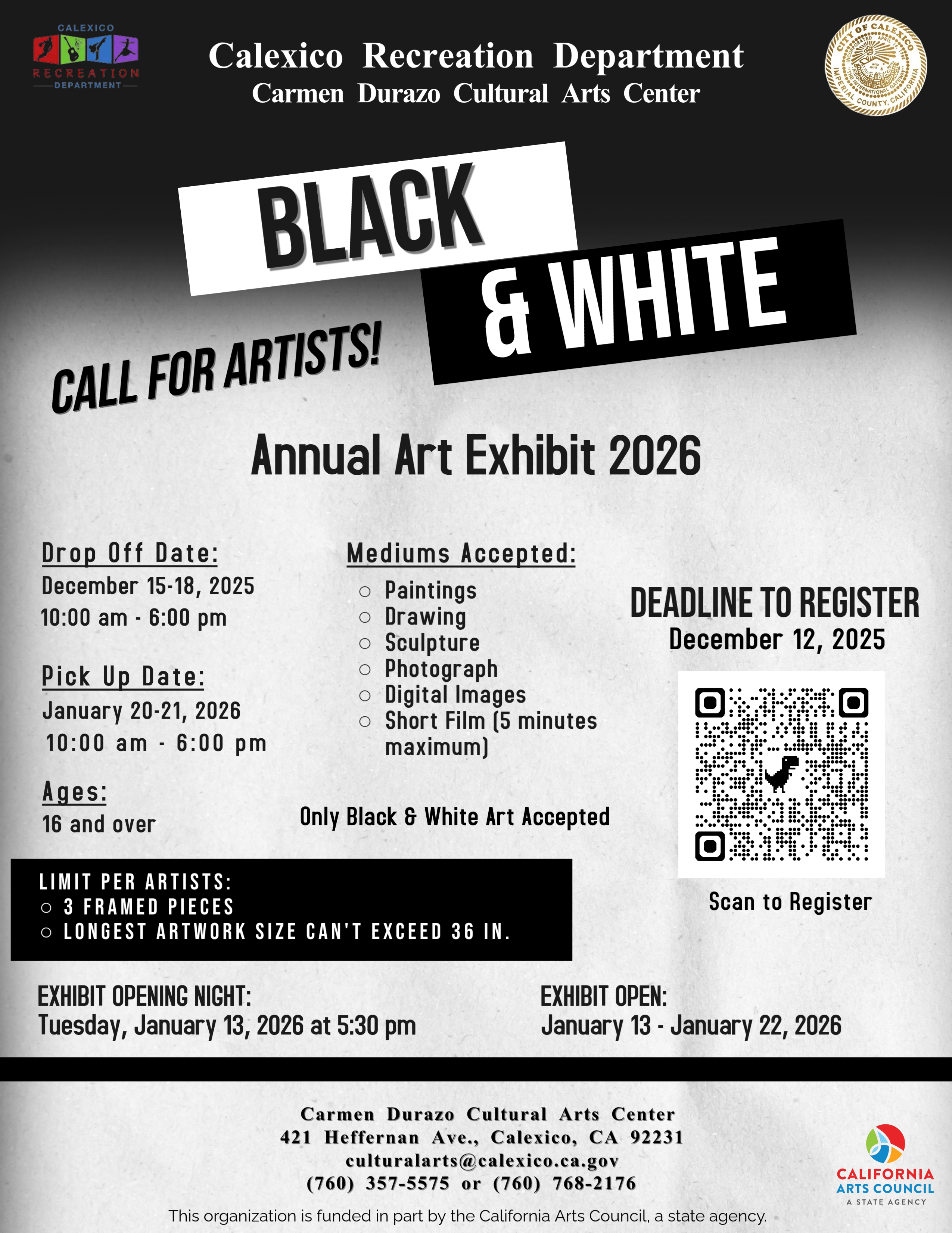 Call for Artists Black and White 2026